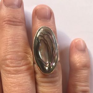 Mexican abalone oval ring